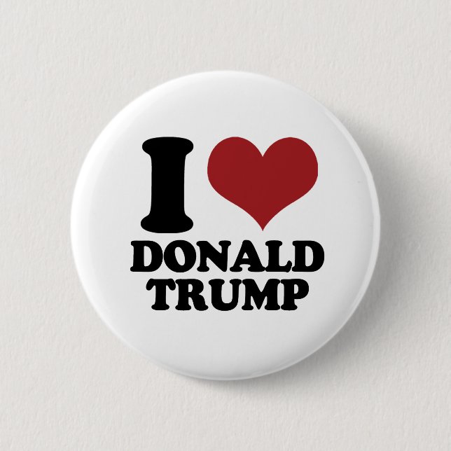 Badge Rond 5 Cm I coeur Donald Trump (Devant)