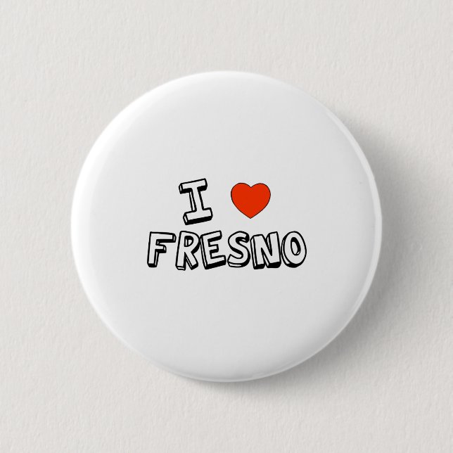 Badge Rond 5 Cm I coeur Fresno (Devant)
