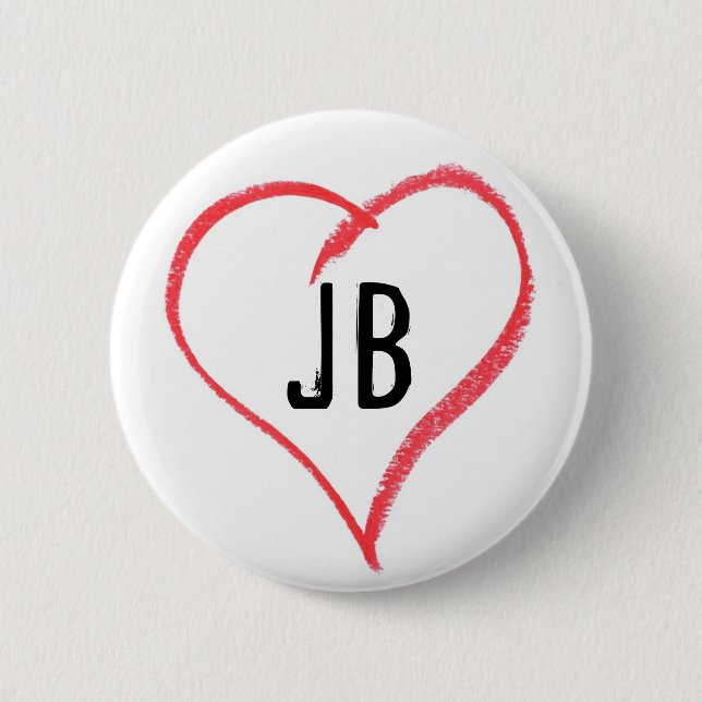 Badge Rond 5 Cm I coeur JB (Devant)