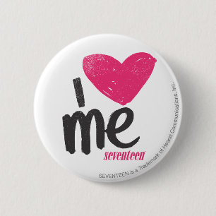 Badge Rond 5 Cm I coeur je magenta