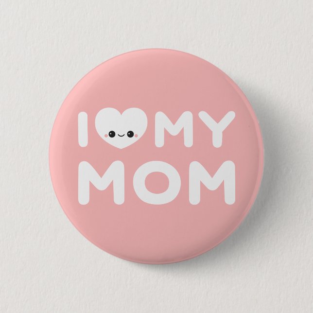Badge Rond 5 Cm I coeur ma maman (Devant)
