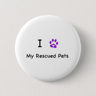 Badge Rond 5 Cm I coeur mes animaux familiers secourus