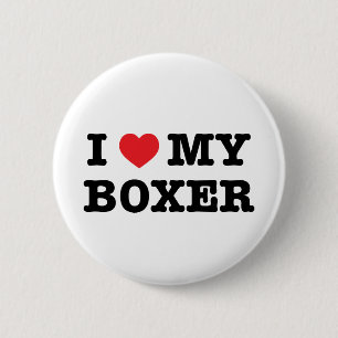 Badge Rond 5 Cm I coeur mon bouton de boxeur