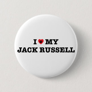 Badge Rond 5 Cm I coeur mon bouton de Jack Russell