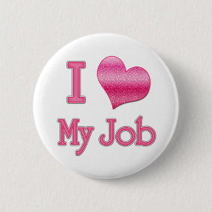 Badge Rond 5 Cm I coeur mon travail