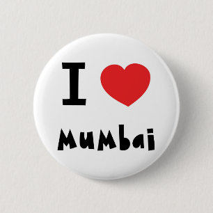 Badge Rond 5 Cm I coeur Mumbai/Bombay