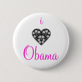 BADGE ROND 5 CM I "COEUR" OBAMA !