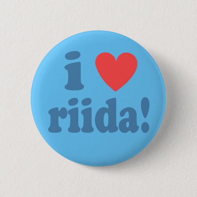 Badge Rond 5 Cm I coeur Riida ! (Devant)