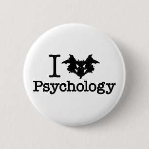Badge Rond 5 Cm I Coeur (Rorschach Inkblot) Psychologie