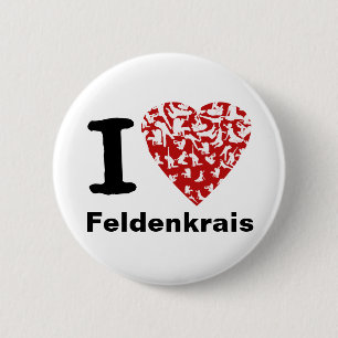 Badge Rond 5 Cm I coeur rouge du bouton   de Feldenkrais de coeur