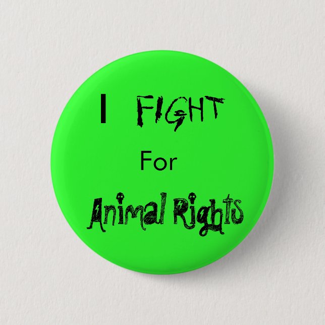Badge Rond 5 Cm I, COMBAT, pour, droits des animaux (Devant)