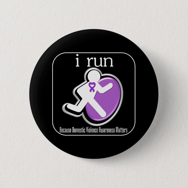 Badge Rond 5 Cm i Cours Parce Que La Sensibilisation À La Violence (Devant)