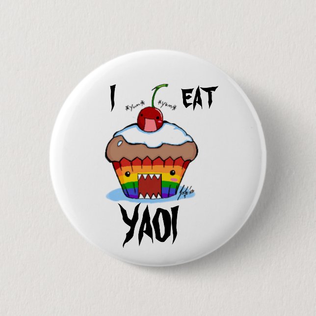 BADGE ROND 5 CM I EAT YAOI (Devant)