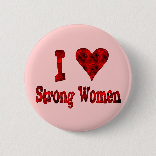 Badge Rond 5 Cm I femmes fortes de coeur (Devant)
