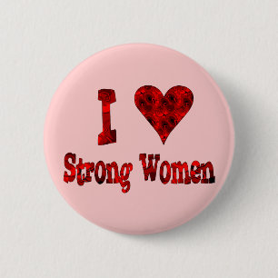 Badge Rond 5 Cm I femmes fortes de coeur