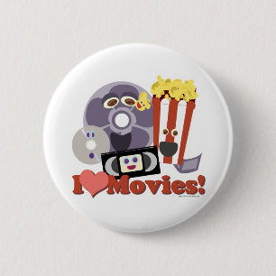 Badge Rond 5 Cm I films de coeur !