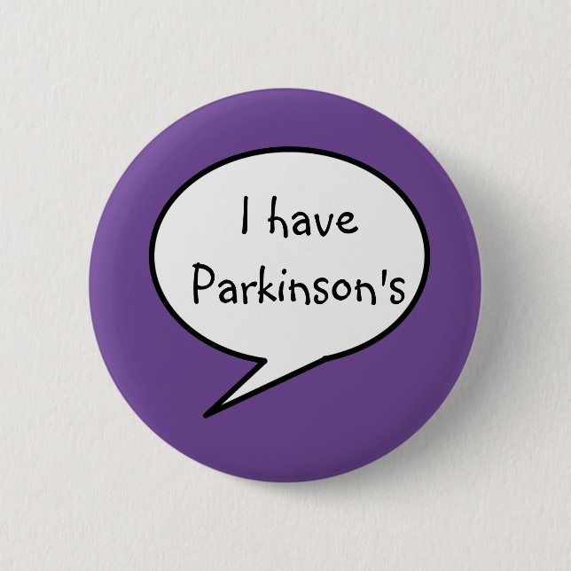 Badge Rond 5 Cm I have Parkinson's, awareness purple disability, (Devant)