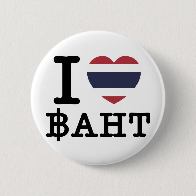 Badge Rond 5 Cm I Heart (Amour) Baht (Devant)