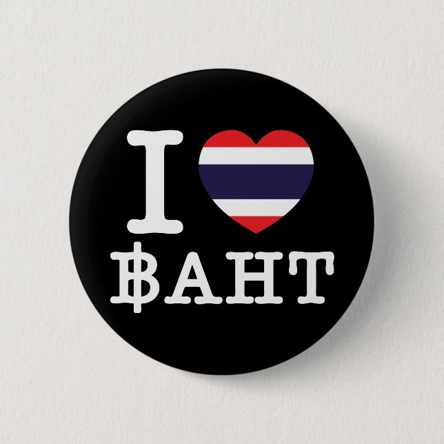 Badge Rond 5 Cm I Heart (Amour) Baht (Devant)
