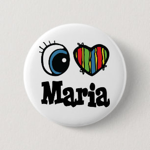 Badge Rond 5 Cm I Heart (Amour) Maria
