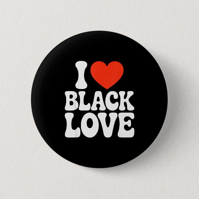 Badge Rond 5 Cm I Heart Black Love Couple Matching Couples African (Devant)