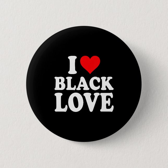 Badge Rond 5 Cm I Heart Black Love Cute Matching Couples African A (Devant)