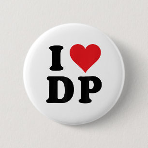 Badge Rond 5 Cm I Heart Dp Initiales I Love D.p. Premier Et Dernie
