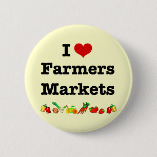 Badge Rond 5 Cm I Heart Farmers Marchés