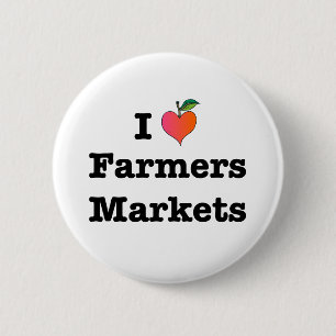 Badge Rond 5 Cm I Heart Farmers Marchés
