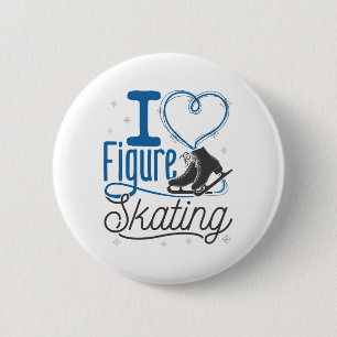 Badge Rond 5 Cm I Heart Figure Patinage