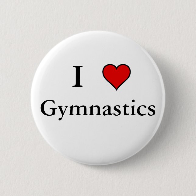 Badge Rond 5 Cm I Heart Gymnastique (Devant)