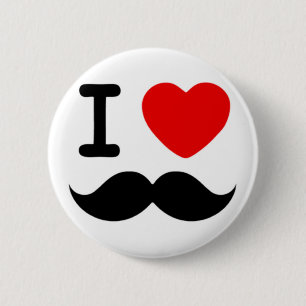 Badge Rond 5 Cm I heart / Lost Mustaches / Mustaches
