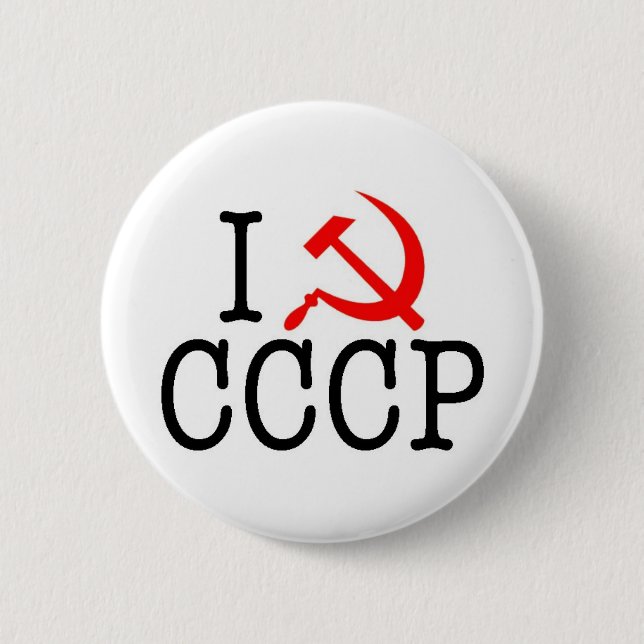 Badge Rond 5 Cm I Heart (LOVE) CCCP (Devant)