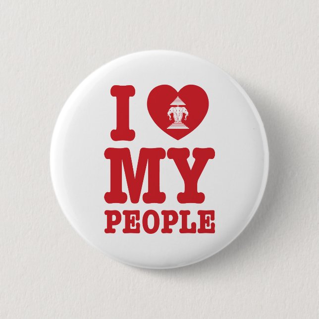 Badge Rond 5 Cm I Heart (Love) Erawan My Lao People (Devant)
