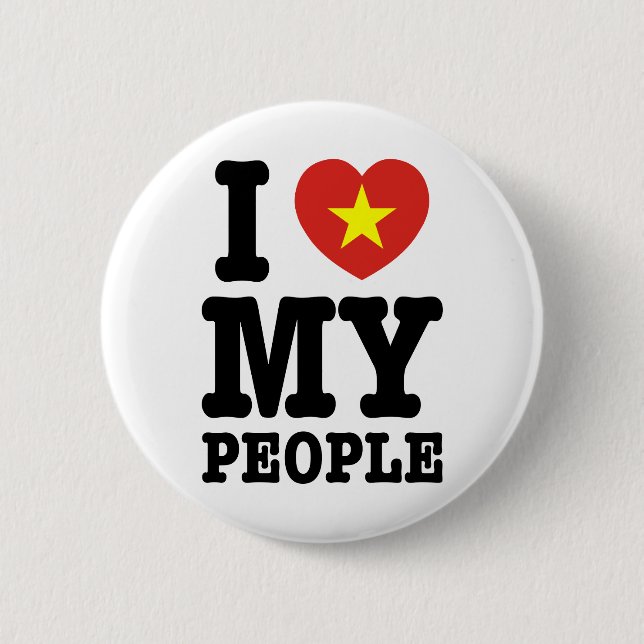 Badge Rond 5 Cm I Heart (Love) My Viet People (Devant)
