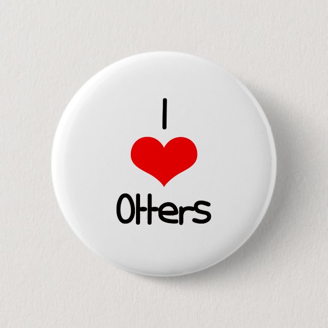 Badge Rond 5 Cm I Heart (Love) Otters (Devant)