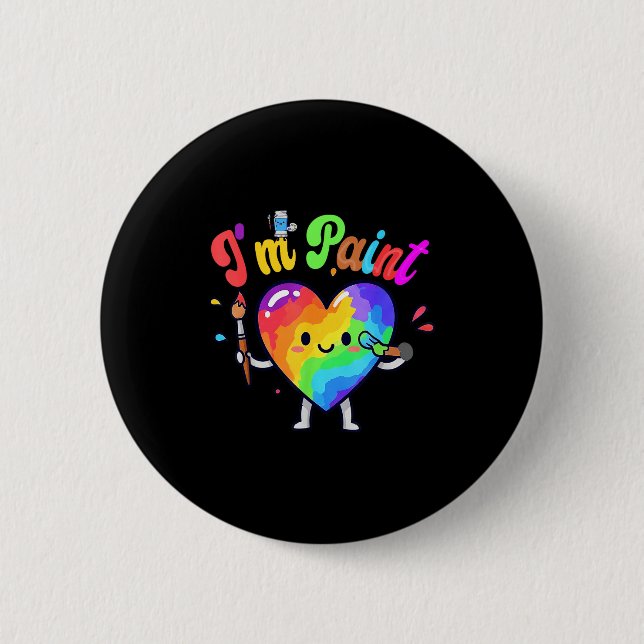Badge Rond 5 Cm I Heart Love To Finger I'm Paint Cute Couple Valen (Devant)