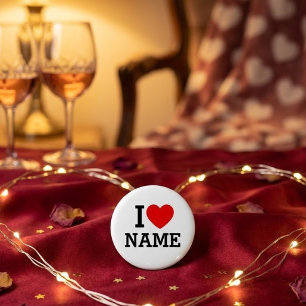 Badge Rond 5 Cm I Heart Name