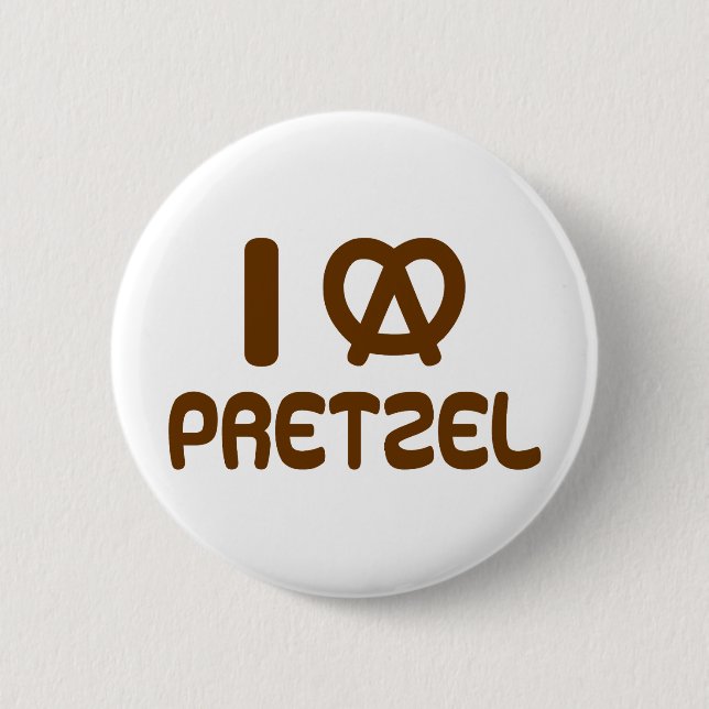 Badge Rond 5 Cm I Heart Pretzel (Devant)