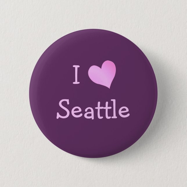 Badge Rond 5 Cm I Heart Seattle (Devant)