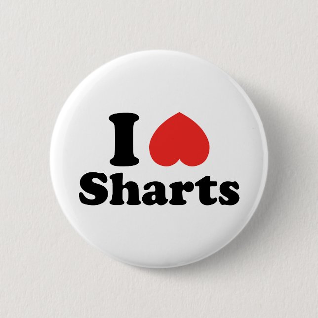 Badge Rond 5 Cm I Heart Sharts (Devant)