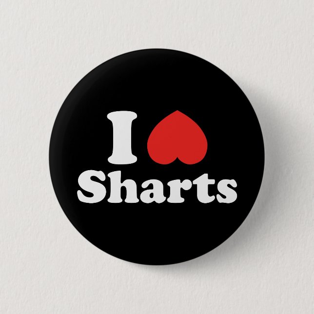 Badge Rond 5 Cm I Heart Sharts (Devant)
