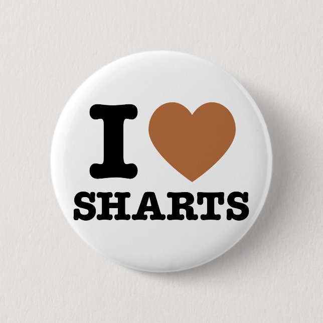 Badge Rond 5 Cm I Heart Sharts (Devant)