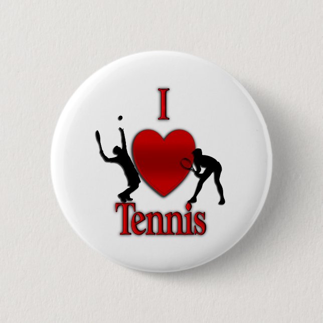 Badge Rond 5 Cm I Heart Tennis (Devant)