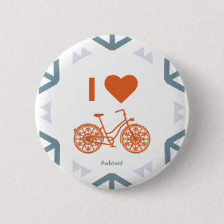 Badge Rond 5 Cm I hiver de coeur faisant du vélo - grand Pin