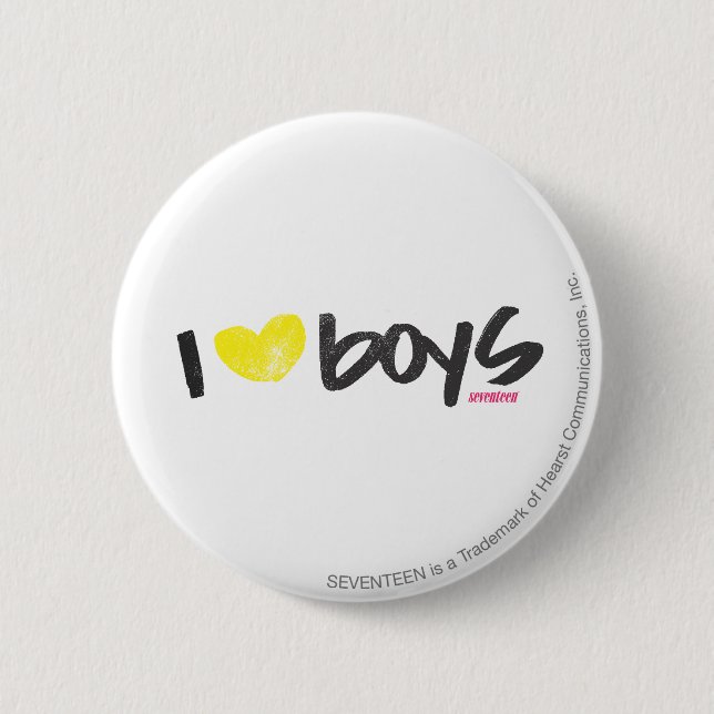 Badge Rond 5 Cm I jaune de garçons de coeur (Devant)