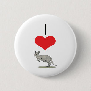 Badge Rond 5 Cm I kangourous de coeur (amour)