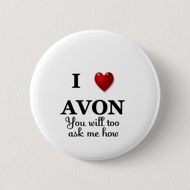 Badge Rond 5 Cm i le coeur avon - demandez comment (Devant)