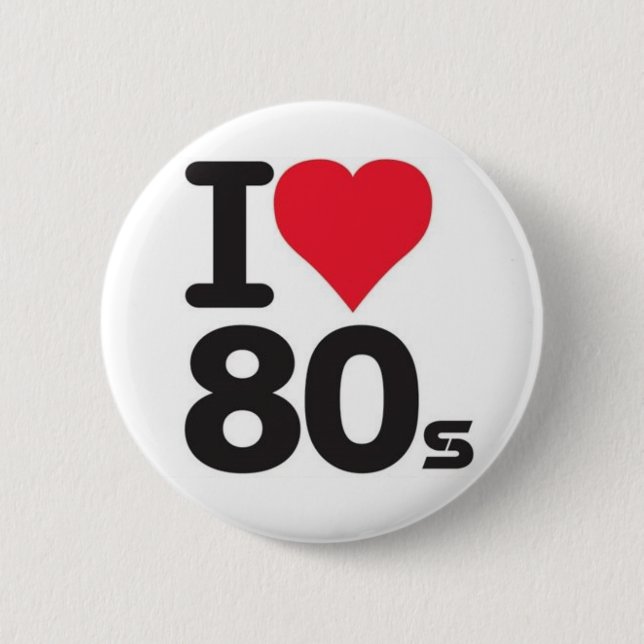 Badge Rond 5 Cm I love 80 (Devant)