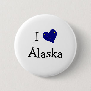 Badge Rond 5 Cm I Love Alaska